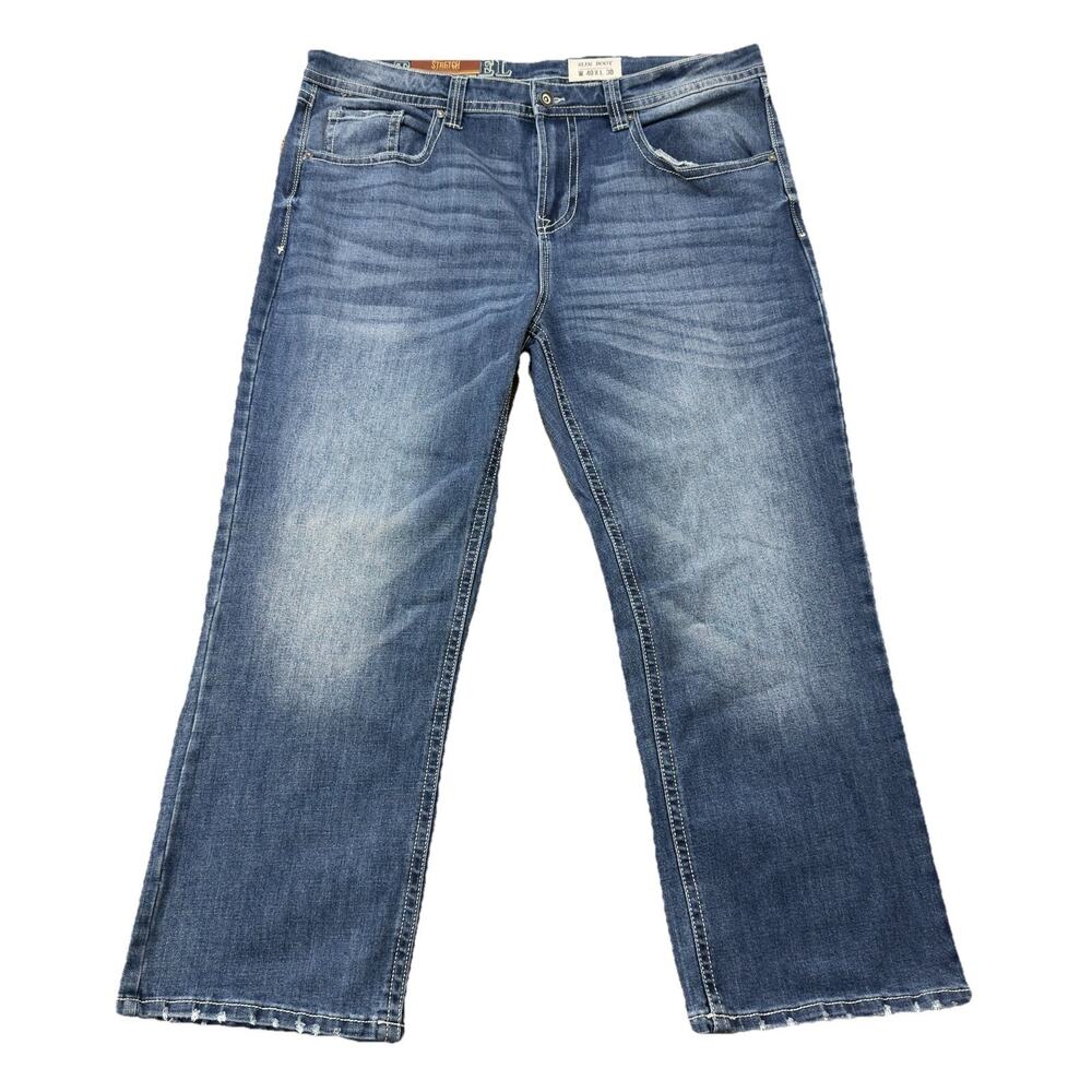 Axel Slim‎ Boot Stretch Jeans Blue Light Wash Denim Mens Western Fit 40x30